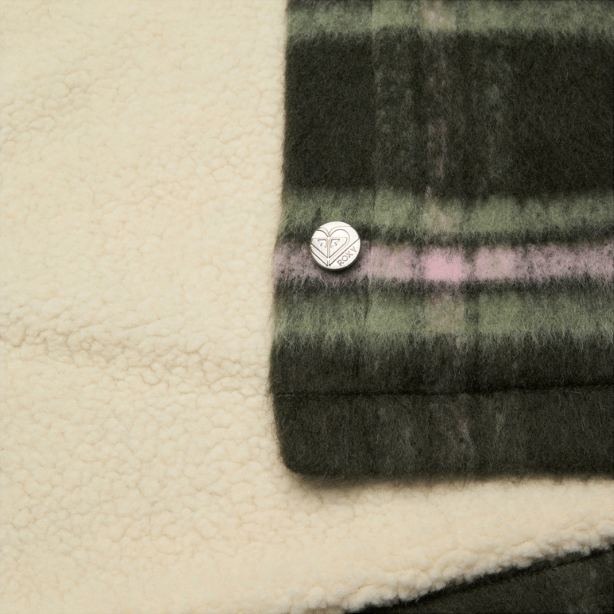2026 Roxy Womens Passage Of Time Plaid Jacket ERJJK03718 - Oil Green Chalet Plaid